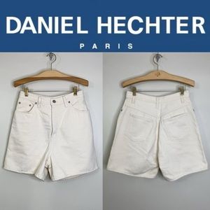VINTAGE DANIEL HECHTER DENIM CREAM HIGH WAISTED DENIM SHORTS 90’s STYLE